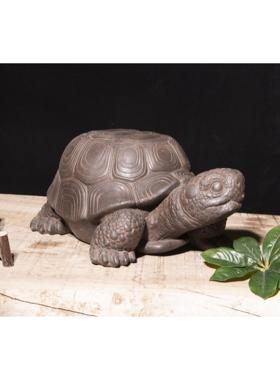 仿青石中国风禅意乌龟桌面装饰摆件花盆鱼缸假山盆底座摆件