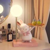 可爱兔子台灯卧室床头灯结婚长明灯新婚喜灯高级小夜灯生日礼物女