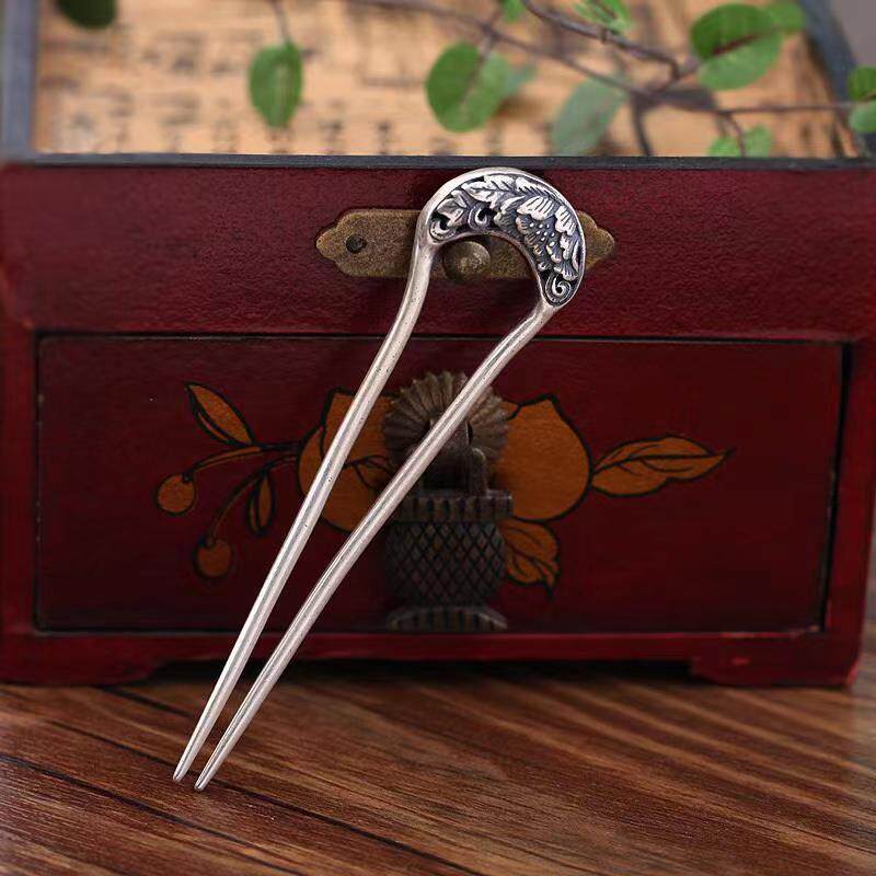 富贵新娘头饰簪子925发卡古典