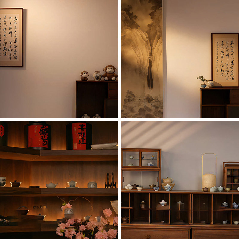 新中式情感口播知识分享直播背景布场景布置高级感茶客厅房间对口型3