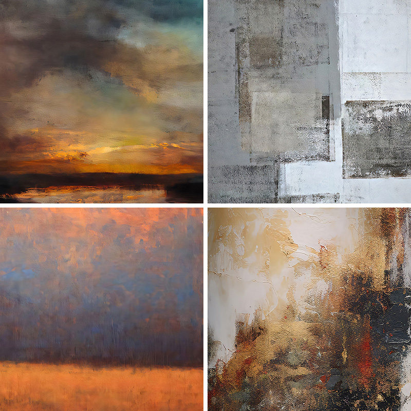 油画肌理3d立体直播背景布莫奈风格喷绘高清壁纸壁画直播间背景墙夕