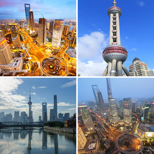 上海东方明珠夜景外滩高清建筑旅游室内氛围感风景直播背景布3d立体壁纸画直播间场景布置高级感男女主播抖音