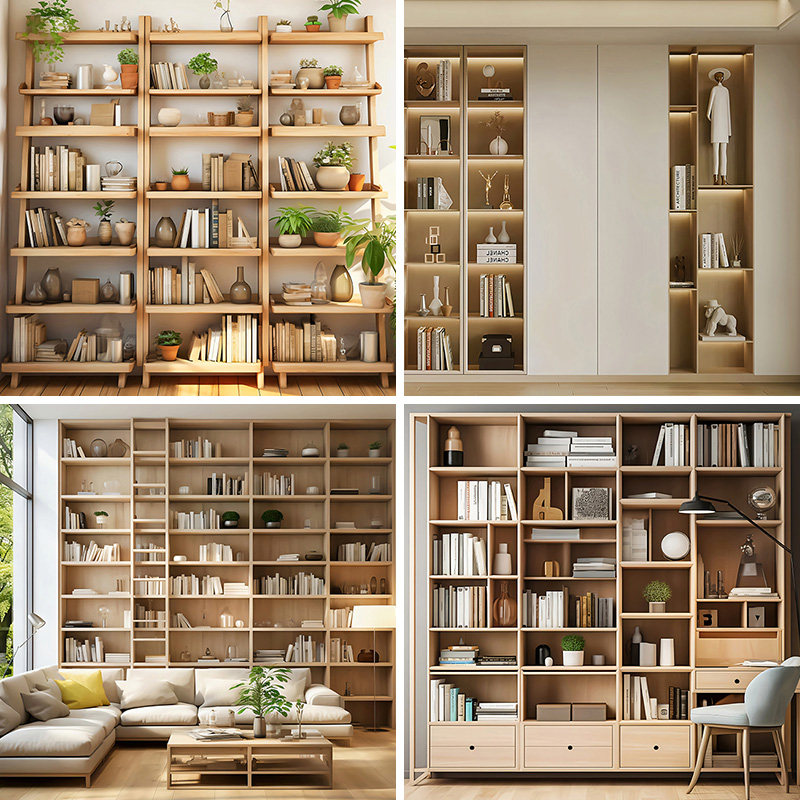 书房网红拍照区男女主播抖音快手书橱书柜办公室直播背景布3d立体壁