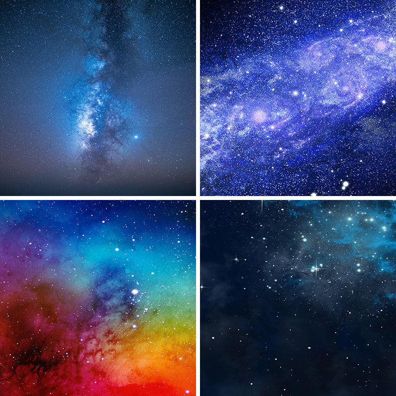 宇宙星空直播背景布太阳系星系儿童主播男女挂布可定制喷绘高级感3d