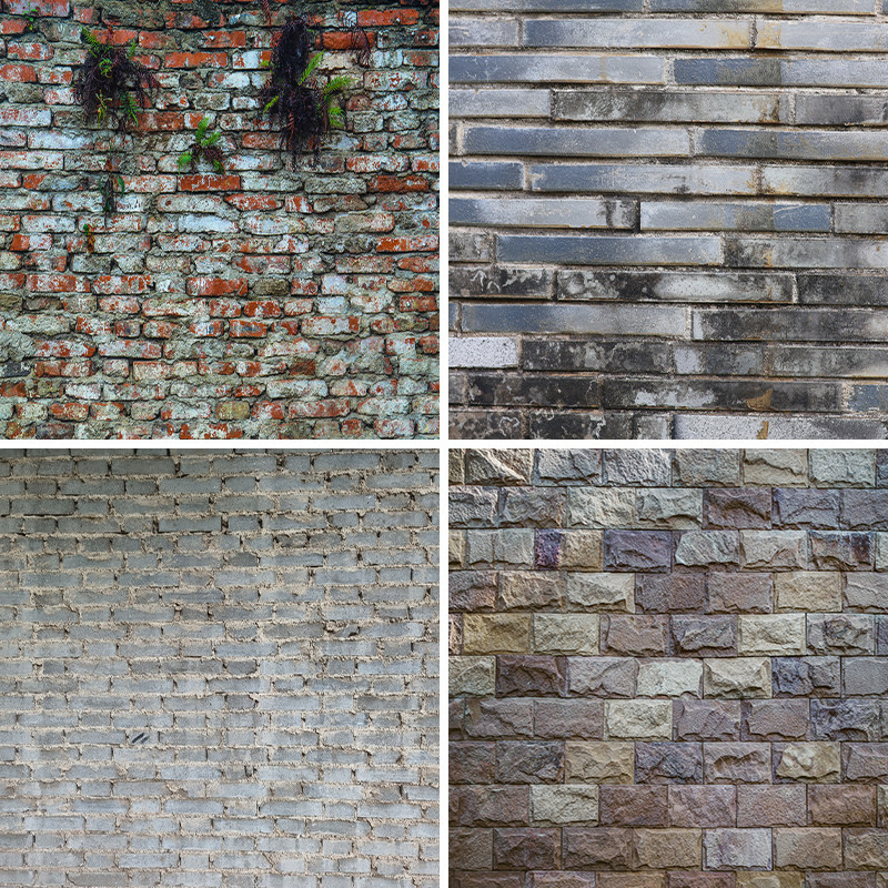 仿古砖墙布复古直播背景布拍视频段子可移动氛围感新款3d立体壁纸画