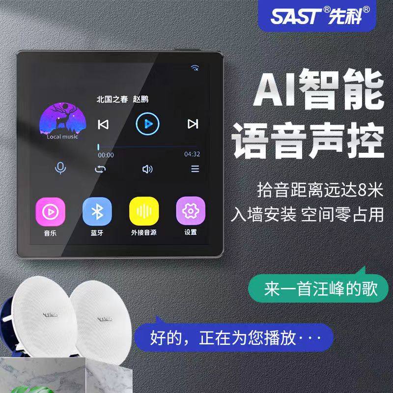 先科K歌吸顶音响背景音乐控制器套装家庭影院吊顶音箱嵌入式环绕