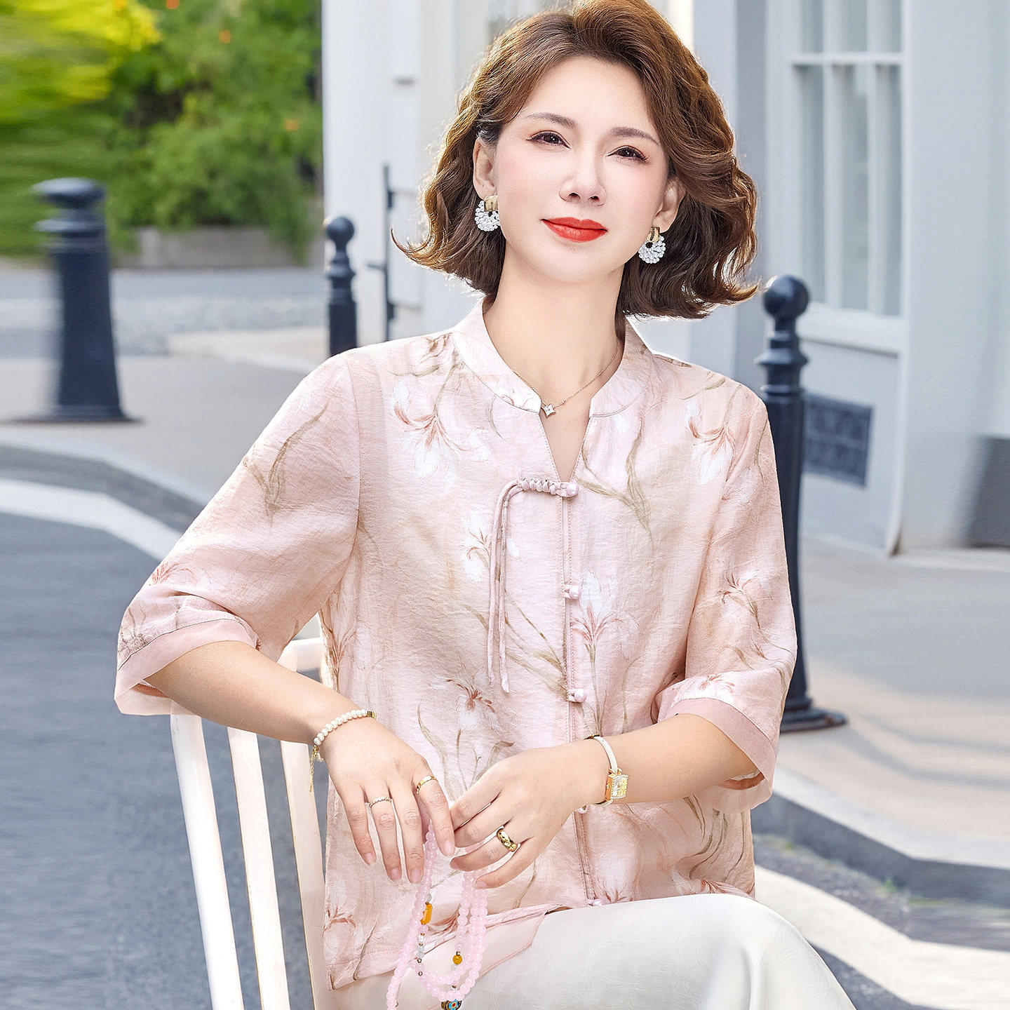 民族风中年衬衫女开衫夏