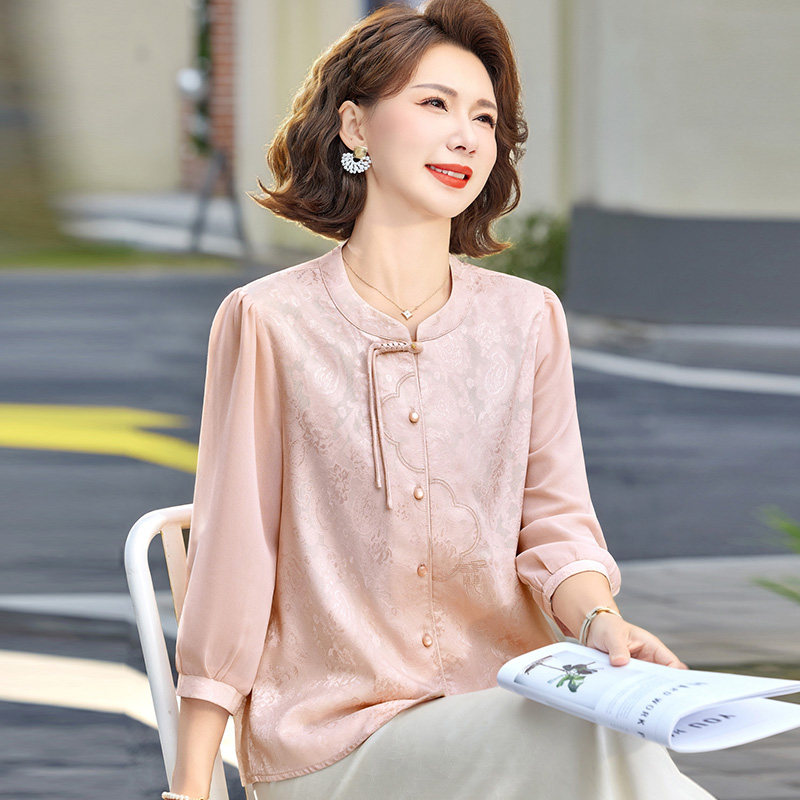 国风中年衬衫女开衫夏装