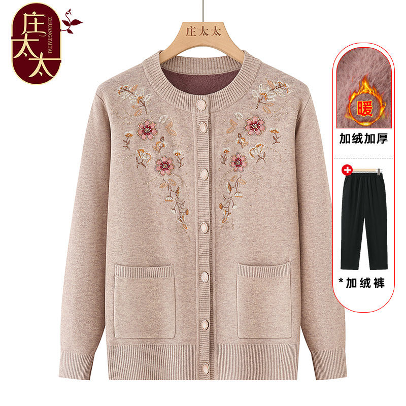 中老年女装春秋毛衣开衫2