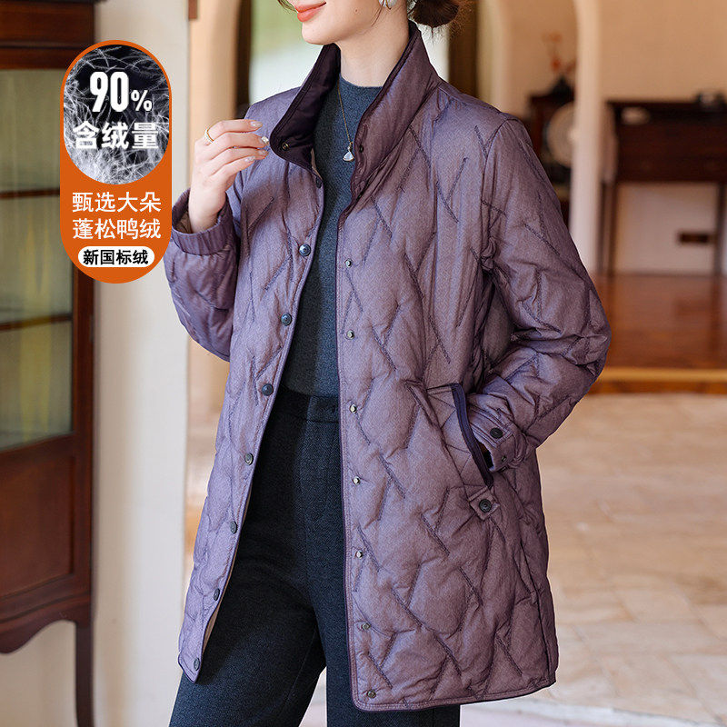 妈妈冬装休闲轻薄羽绒服