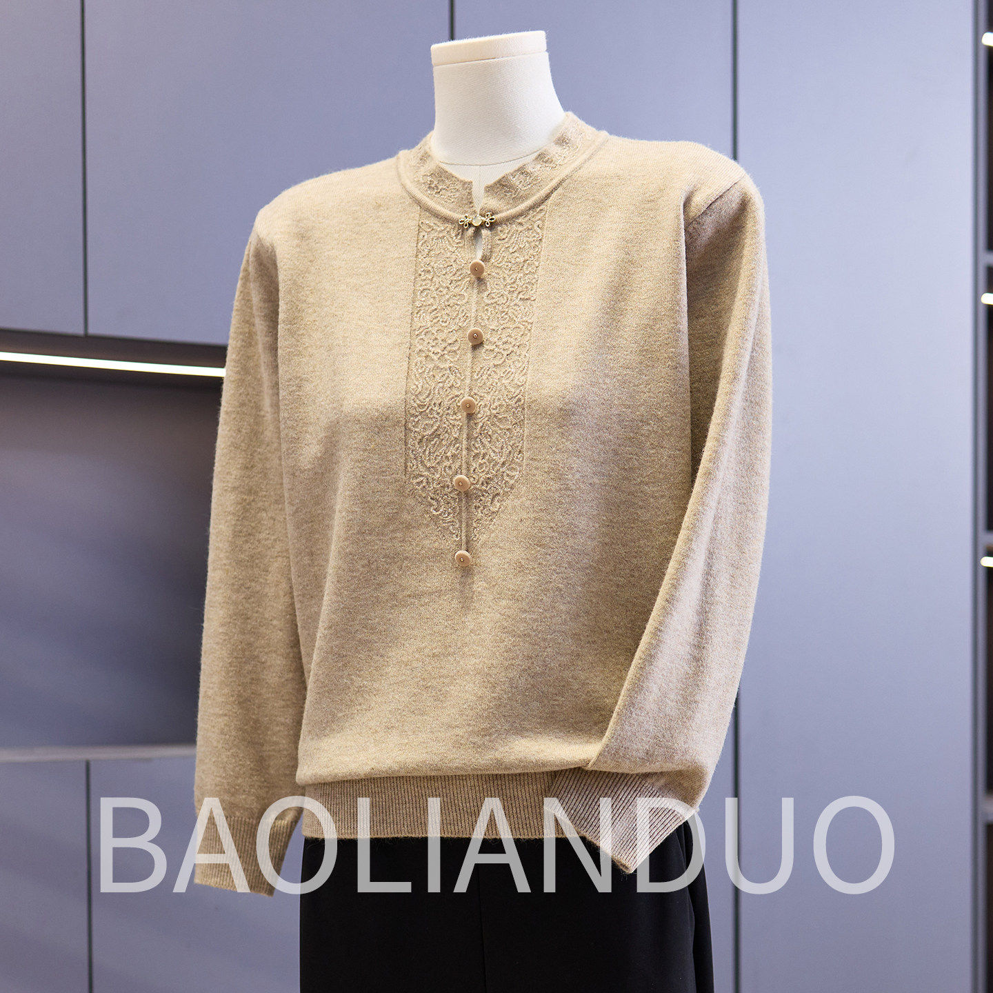 洋气妈妈春装针织衫中年女装新款打底上衣中老年春秋减龄遮肚小衫