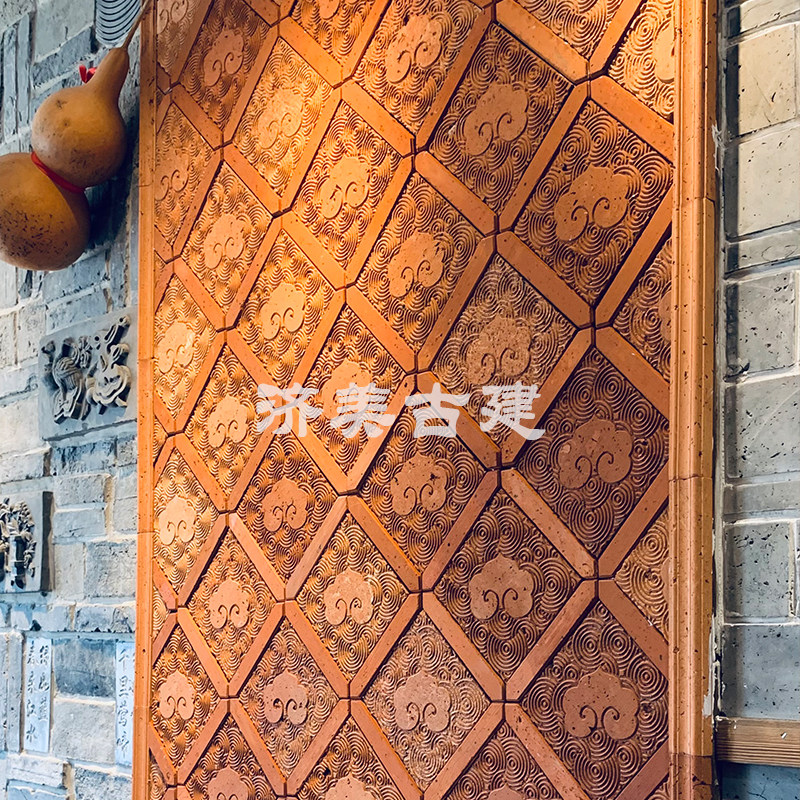 红色花砖艺术红砖中式仿古闽南红砖墙餐饮茶楼仿古红砖背景墙定制