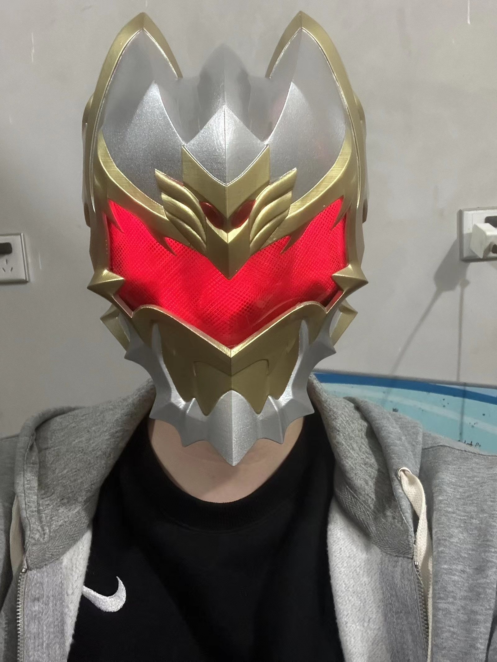 定制铠甲勇士头盔触控发光帝皇侠3d打印飞影铠甲炎龙侠cos头套罩