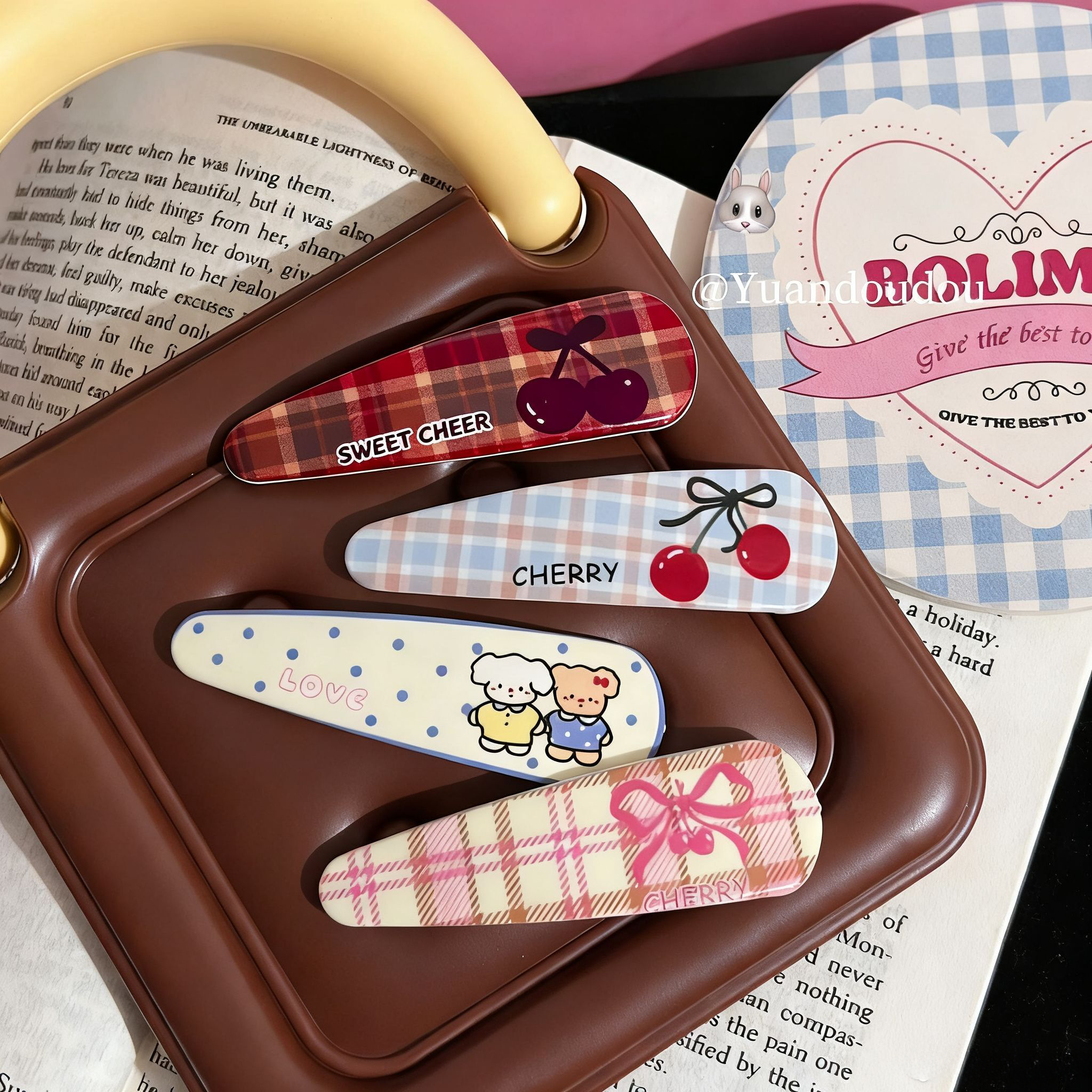 可爱卡通ins发夹韩版少女甜美ins侧边刘海学生头饰bb百搭发饰樱桃