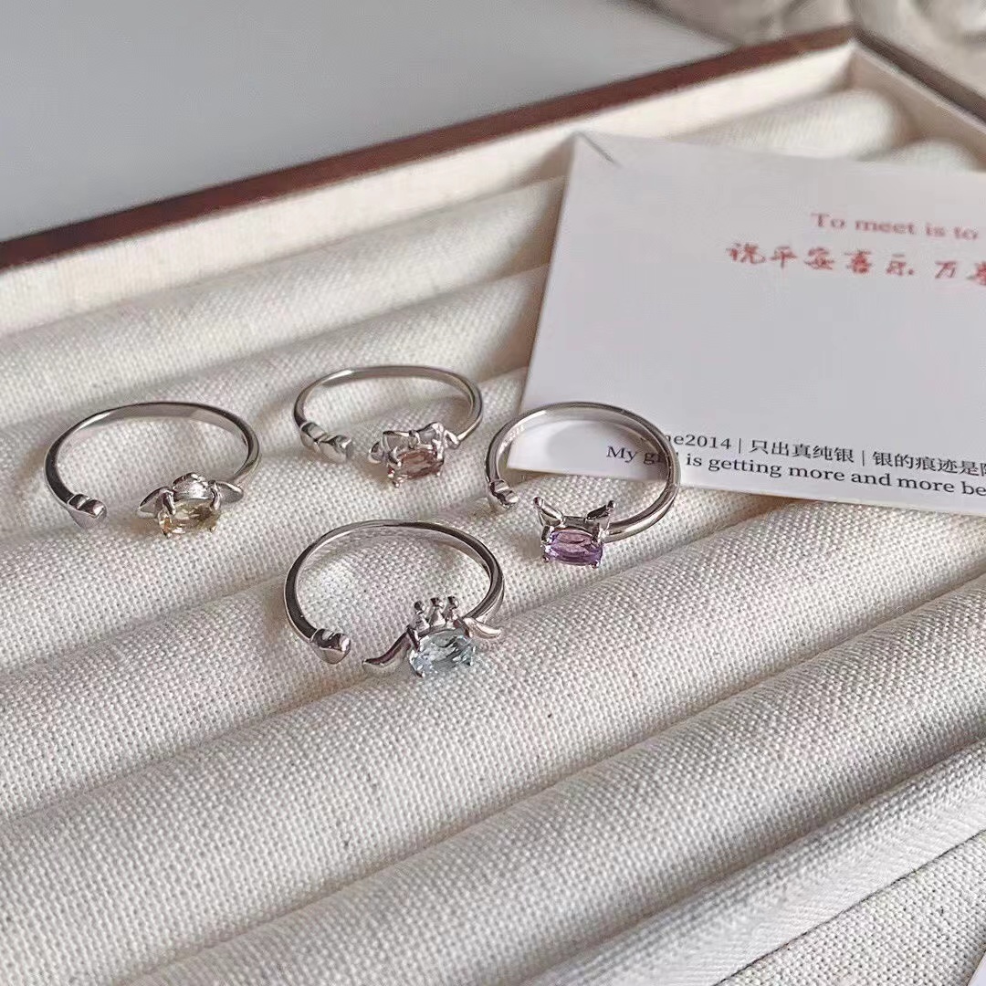 可爱卡通少女心小众设计戒指