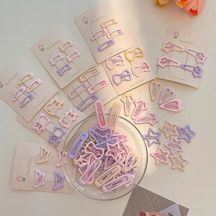 多巴胺彩色星星儿童发夹女前额侧边碎发发夹女童卡子女孩夹子头饰