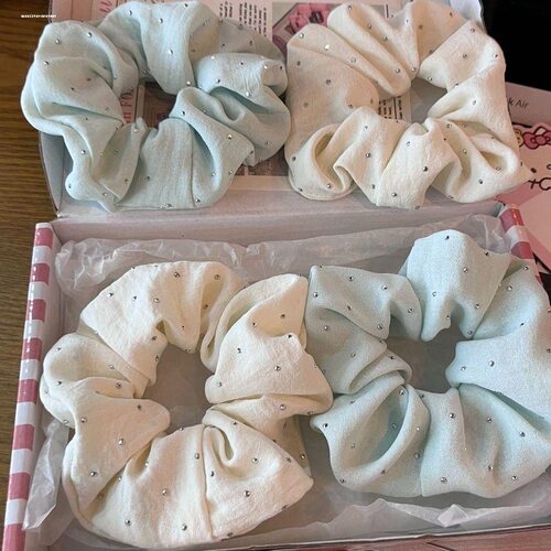 韩系多巴胺可爱花边发圈