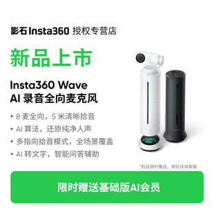 全向麦克风蓝牙扬声器远距离会议游戏直播 影石Insta360 Wave