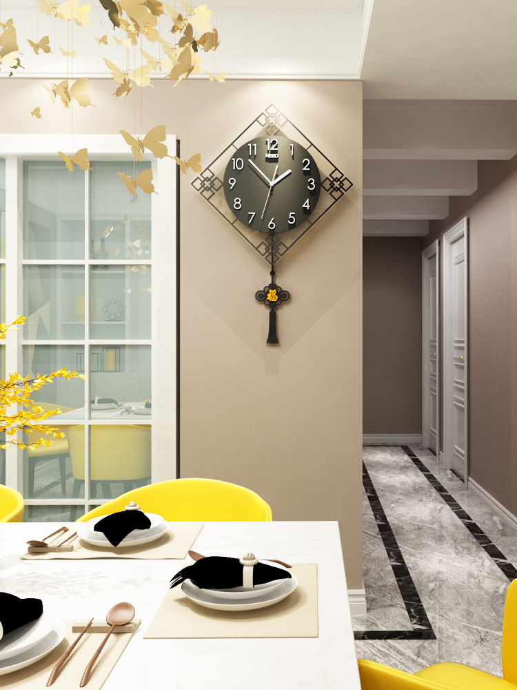 New Chinese watch wall clock Living room modern simple atmosphere hanging watch Household fashion personality clock wall hanging Chinese style