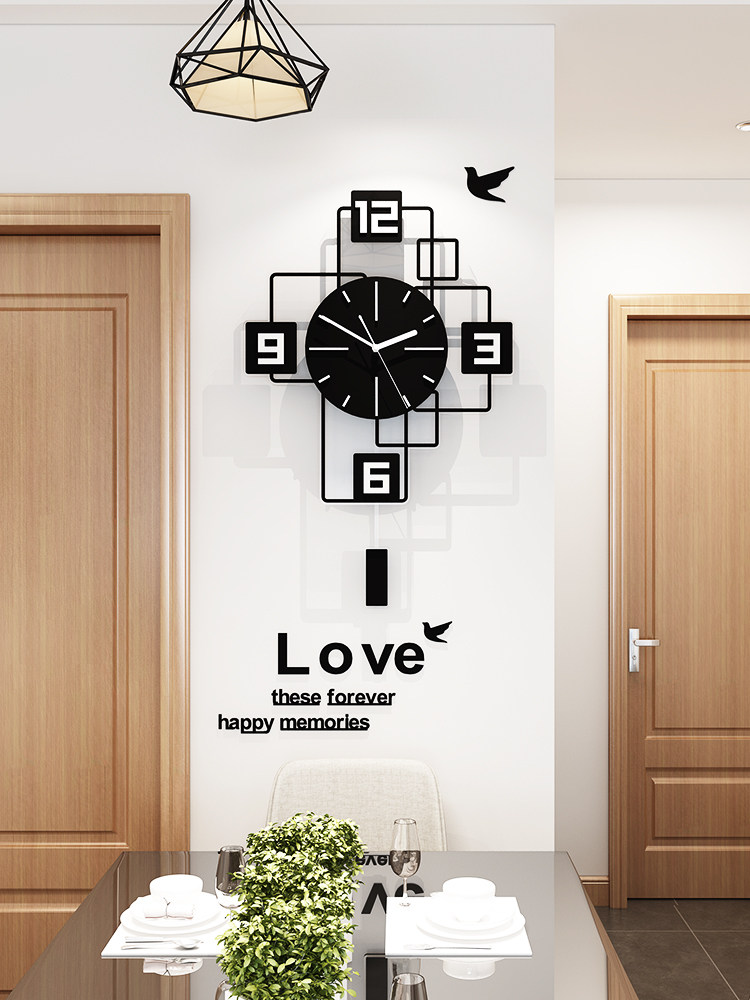 Fashion atmosphere net red creative clock Personalized decorative clock wall clock Living room wall hanging household mute hanging watch