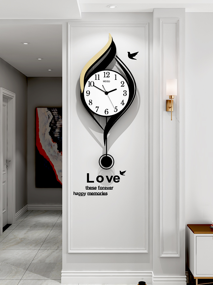 Modern simple watch wall clock Living room Nordic light luxury clock wall hanging household fashion atmosphere creative hanging watch