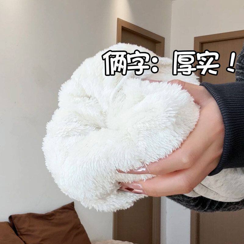 白色弯刀运动裤女秋冬2025新款加绒加厚胖mm大码休闲香蕉阔腿裤子