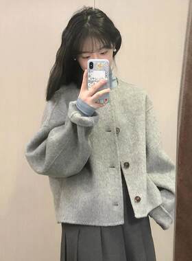 网红 慵懒风套装高级感好看毛呢外套百褶裙子两件套深春秋装搭配