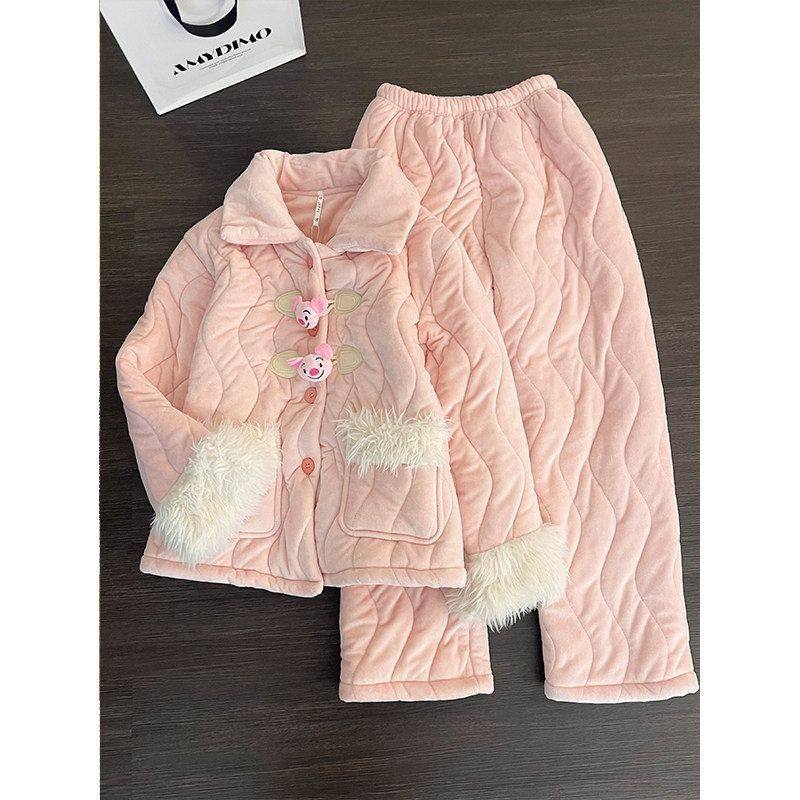 可爱粉色小猪皮杰睡衣女夹棉冬季款加绒加厚保暖家居服套装可外穿,女士内衣/男士内衣/家居服,睡衣/家居服套装,淘宝优惠券,粉丝福利购,淘宝优惠卷