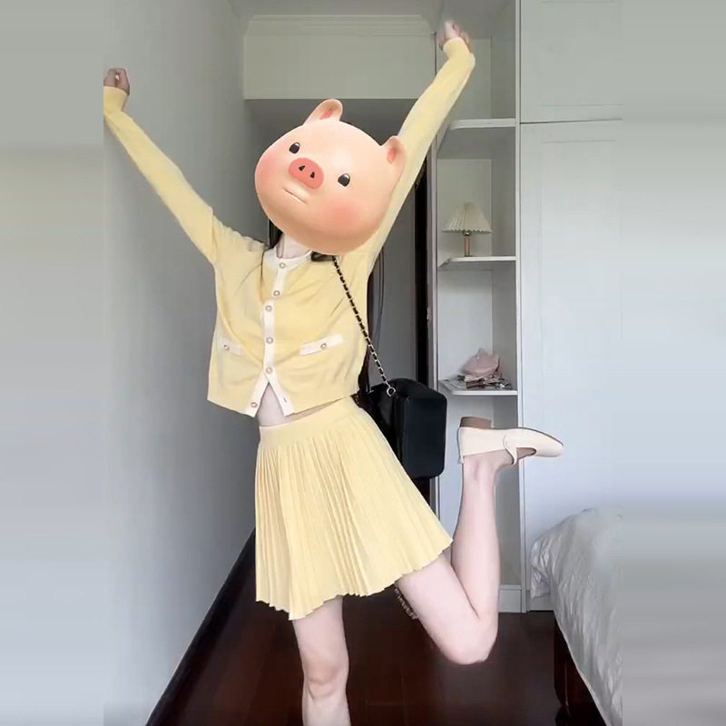 小个子学院风针织开衫半身裙子女2024新款韩系气质秋装搭配套装