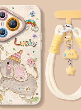 油画小象适用华为Pura80手机壳Pura70pro套p60pro+新款p50硅胶p40保护p7o加p30全包p20高级外壳系列p70ultra