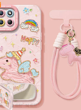 快乐小马适用荣耀畅玩60Plus手机壳华为HONOR50套2025全包镜头硅胶液态新款保护套外壳Pius畅享Pro玩畅五零