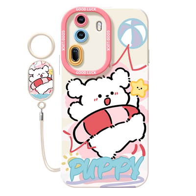 泳圈小狗适用oppoReno11手机壳reno12pro新款reno9硅胶7se液态rone8por全包oppo软reno6女0PP0防摔5pro+套4