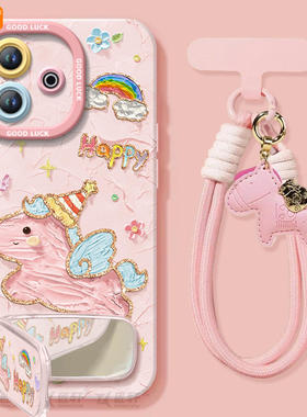 快乐小马适用红米Note13R手机壳Redmi小米note13pro十新款RedmiNote13全包镜头pro+硅胶保护套曲面屏12c后壳