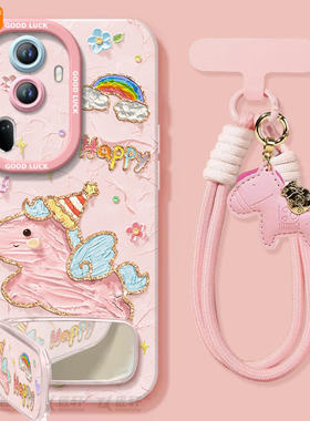 快乐小马适用oppoReno11手机壳Reno11pro保护套新款reon11系列软硅胶硅胶女式高级感全包镜头oppo外壳后壳