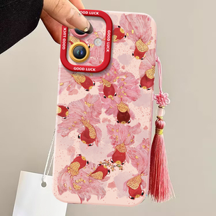 好运锦鲤适用荣耀100手机壳华为HONOR100Pro套2025新年款蛇年新款本命年红色硅胶全包防摔H0N0R100Pr0外