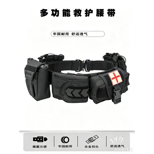 三角洲战术腰封户外多功能执勤巡逻腰带套装真人CS战术腰带全套黑