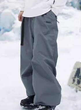 KEEPMONEY黑色单板滑雪裤男女防水保暖冬季宽松专业雪裤滑雪装备