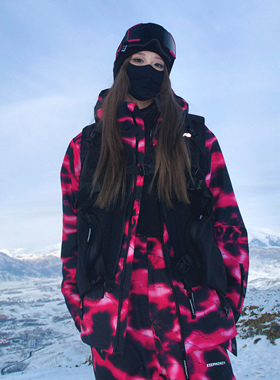 KeepMoney25年新款荆棘小马滑雪服套装小众情侣保暖加绒滑雪衣男