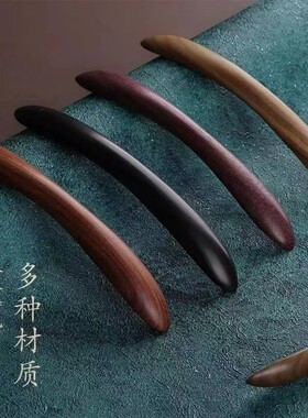 天然檀木双尖双押发簪反扣式盘发汉服日常古风发饰丸子头简易发簪