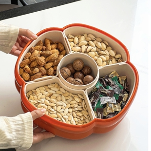 【柿柿如意】果盒客厅茶几坚果糖果盒子家用分格带盖新年春节乔迁