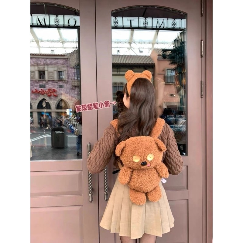 tim熊双肩包同款毛绒公仔玩偶生日礼物女生双肩小熊背包环球影城