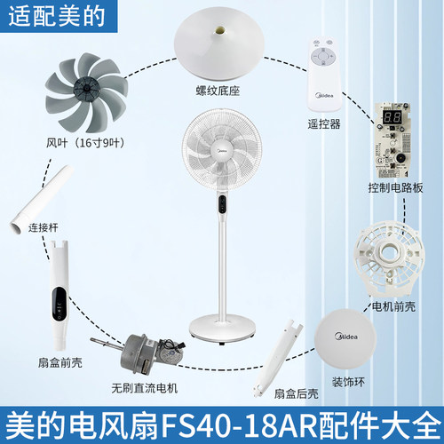 美的电风扇FS40-18AR配件大全