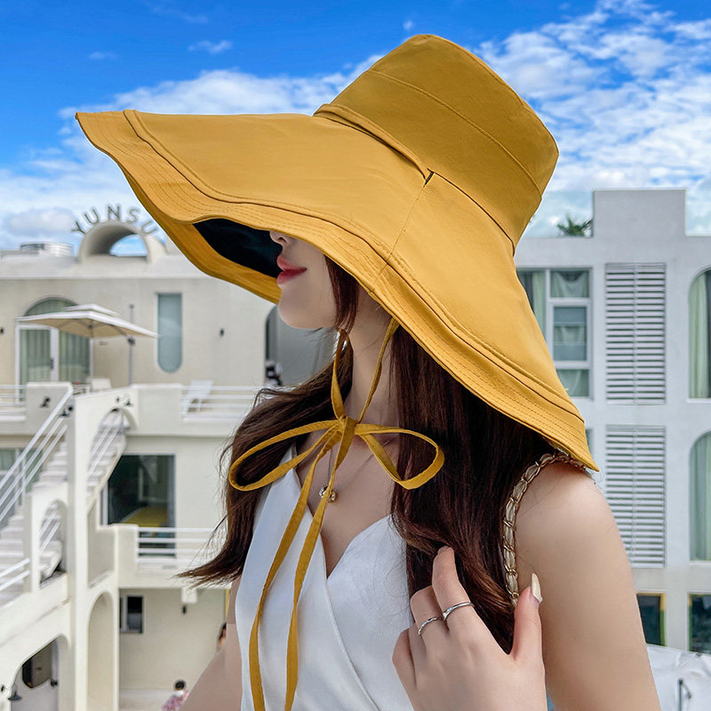 双面渔夫帽女夏超大沿