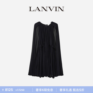 LANVIN浪凡 花苞系列女士春夏浪漫桑蚕丝系带收腰连衣裙 全新经典