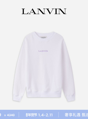 【新年甄选】LANVIN浪凡 女士春季休闲简约刺绣LOGO圆领套头卫衣