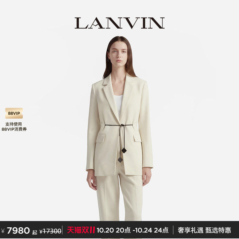 【双11狂欢】LANVIN浪凡 女士秋通勤休闲抽绳腰带收腰西装外套