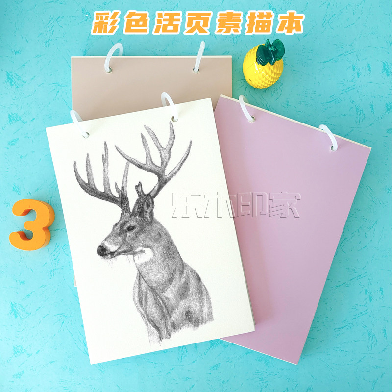 乐木印家素描本A4活页可拆卸绘画本A5加厚彩色儿童画画本美术专用素描纸本学生图画本空白手绘本涂鸦本