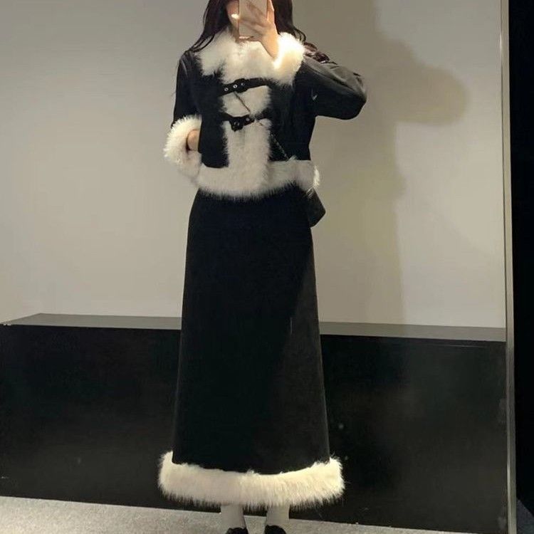 小香风美拉德冬法式长裙两件套装