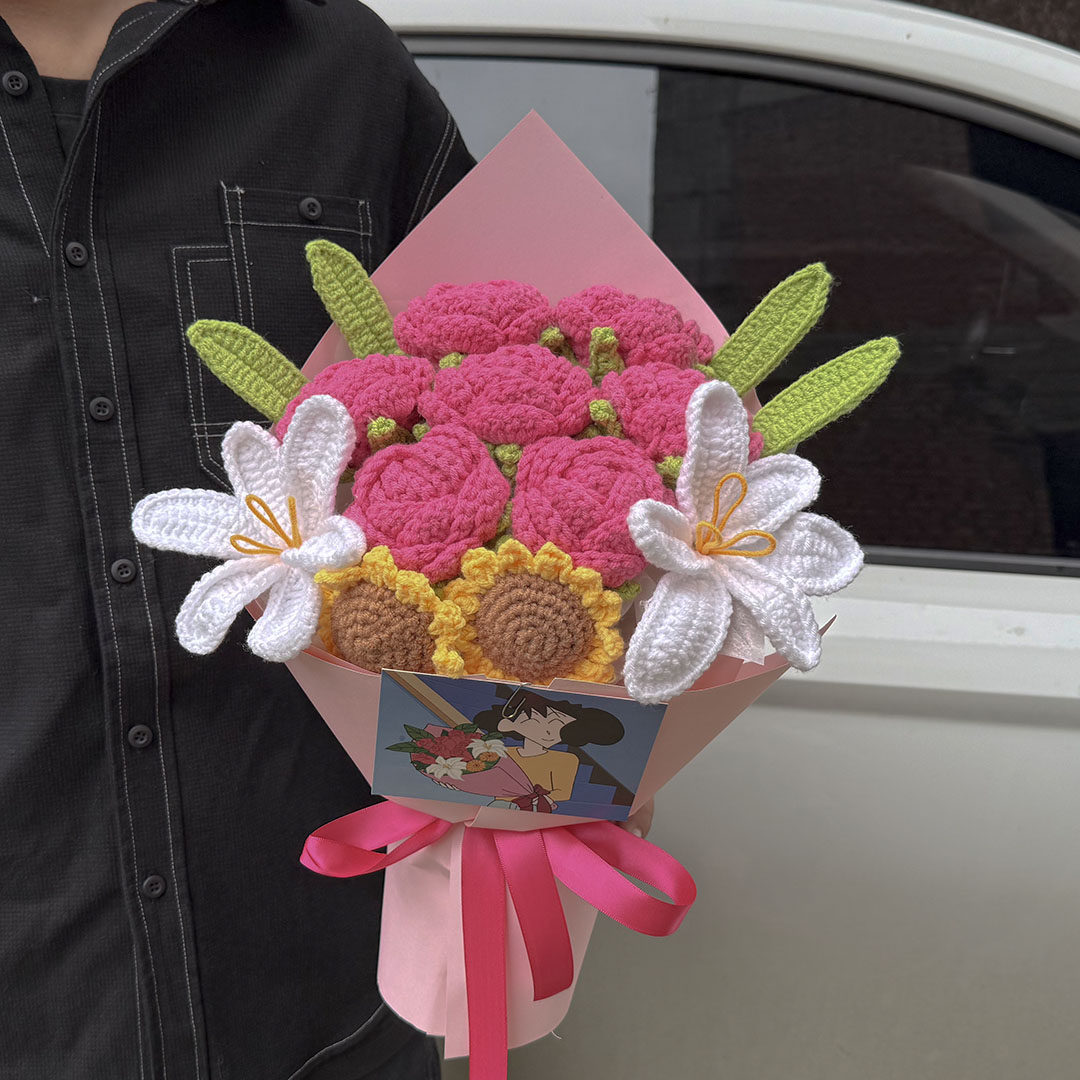 美伢花束同款扭扭棒成品玫瑰女孩生日礼物送女友毕业拍照情人节
