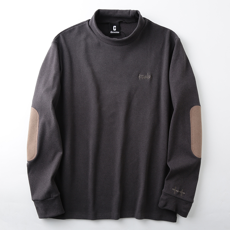 外贸男装德绒卫衣半高领